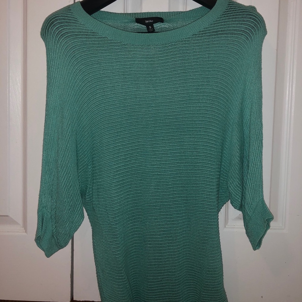 Turquoise Mesh Cover/Sweater By Mossimo